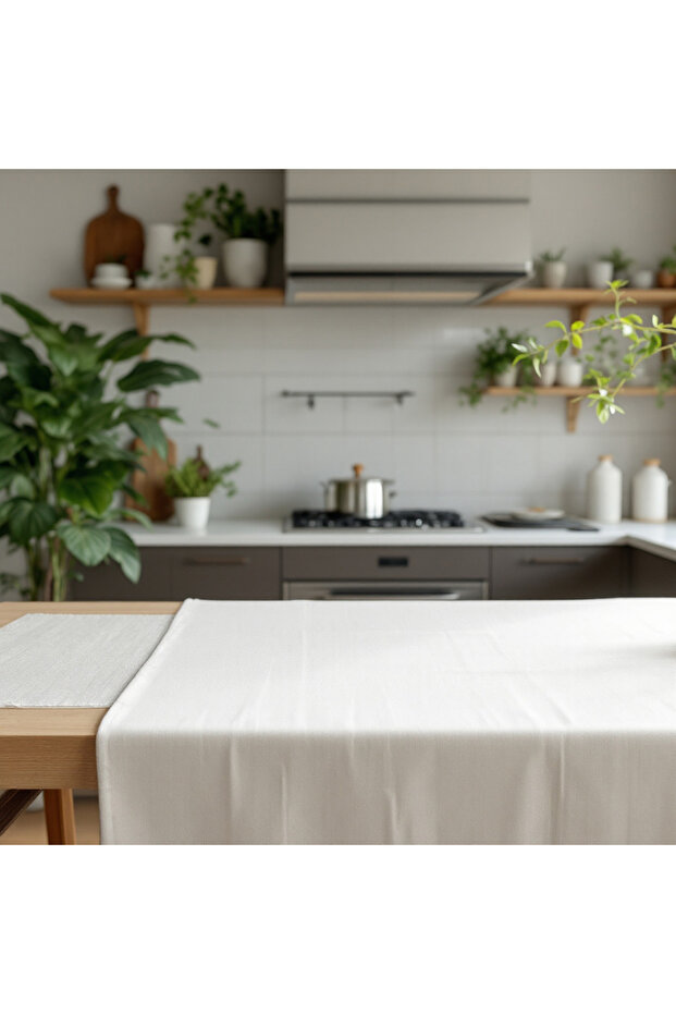 مفرش طاولة أصلي من الكتان العادي - 3