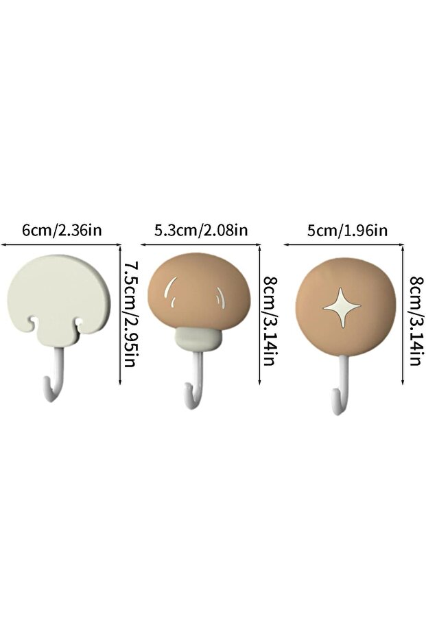 Cute Wall Hooks, 6-Pack Self Adhesive Coat Hooks Hanging Wall Mounted Hooks for Coats, Towels