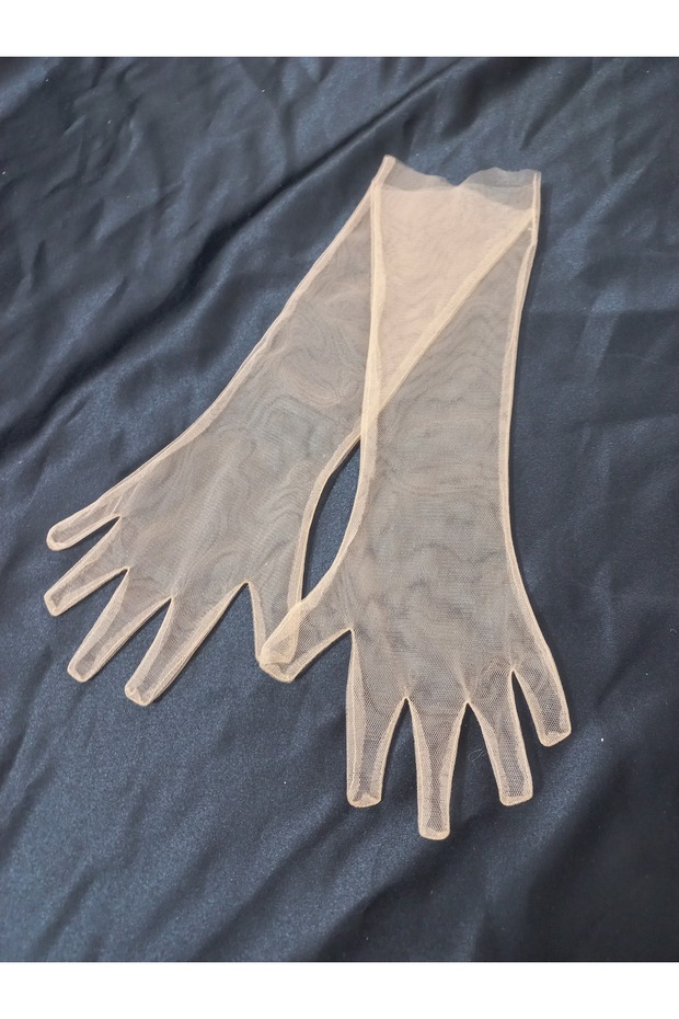 Baby Bella Girls' Long Tulle Gloves Skin Color