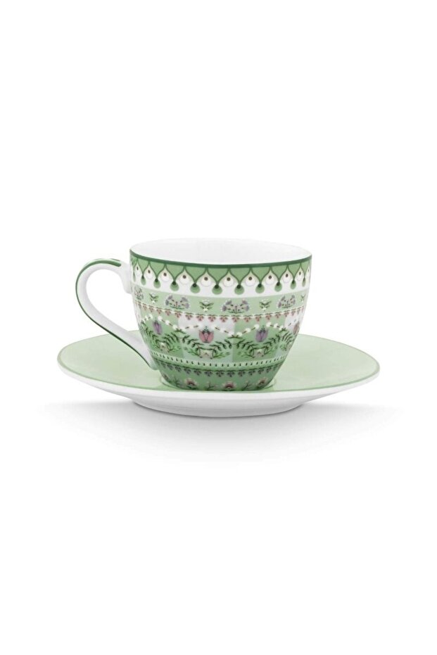 Espresso cup with saucer, Lily & Lotus collection, Light Green, 120 ml, Pip Studio - 3