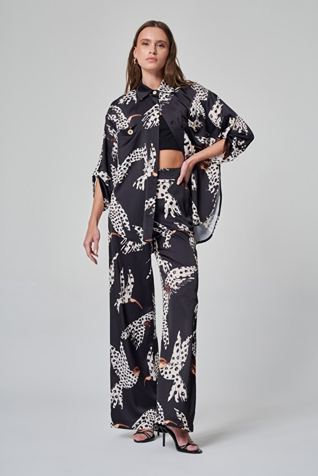 Kuş Desenli Gömlek - 3