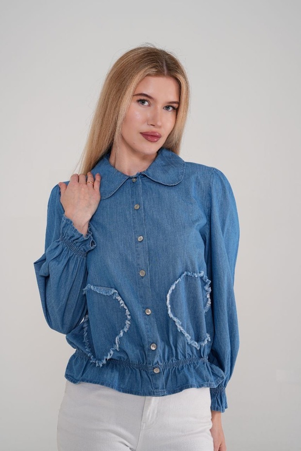 Kadın Kot Gömlek - 3