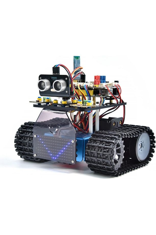 Arduino Uyumlu Robot Tank Kiti, Scratch/Arduino ile Programlanabilir STEM Robotu, DIY Eğitim Seti" - 1
