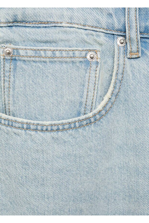 Oversize denim bermuda şort - 8