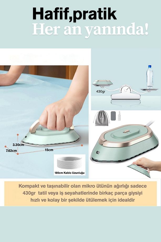 NB301 Mini Seyahat Ütüsü Çift Voltaj Dünya Çapında Kullanıma Uygun - 3