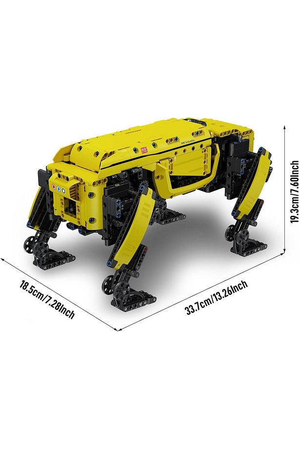 Mekanik Köpek Yapı Blokları Seti, 936 Parça, Uzaktan Kumandalı Robot Köpek Oyuncağı DIY Yapım Seti - 5
