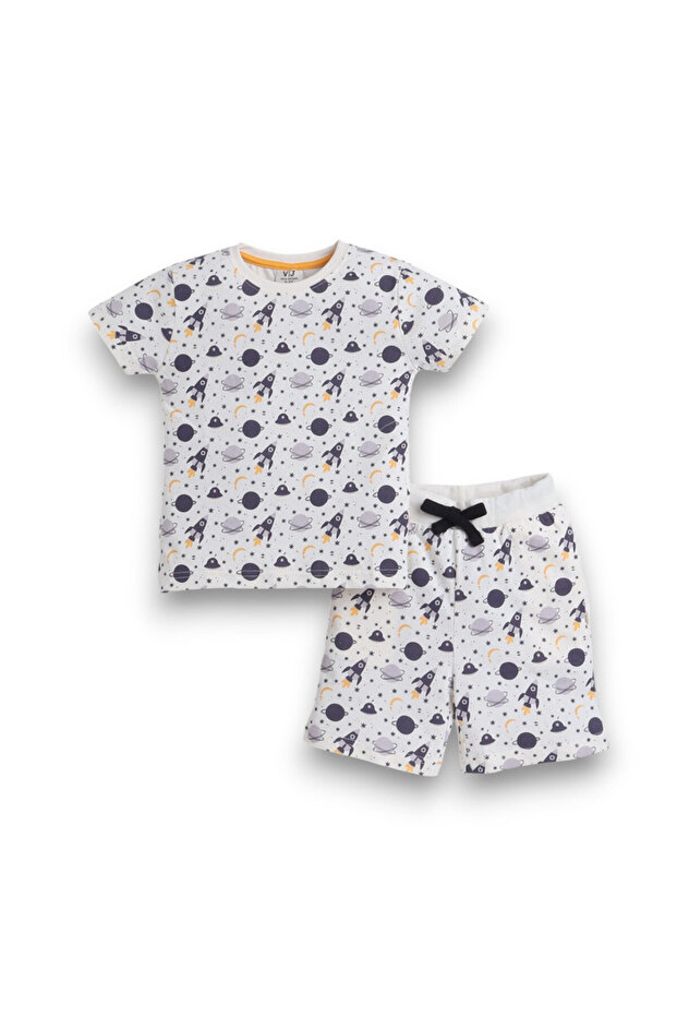- All-Over Printed T-shirt and Shorts Pyjama Set