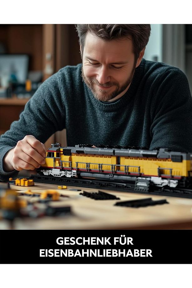 Lokomotif Model Yapı Seti ,Kelepçeli Yapı Blokları ile Raylı Dizel Tren - 6