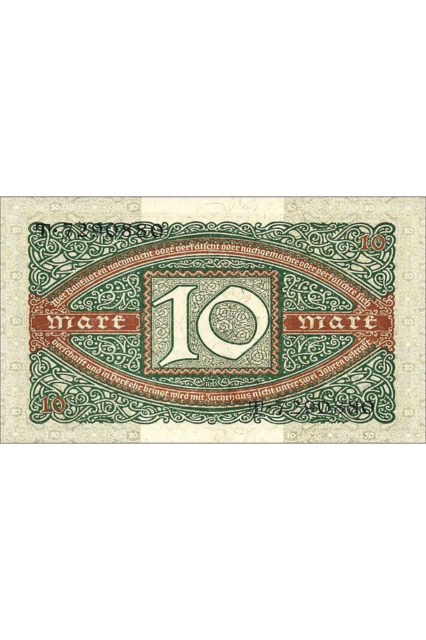 ALMANYA 1920 10 MARK,ÇİL,ESKİ YABANCI KAĞIT PARA - 2