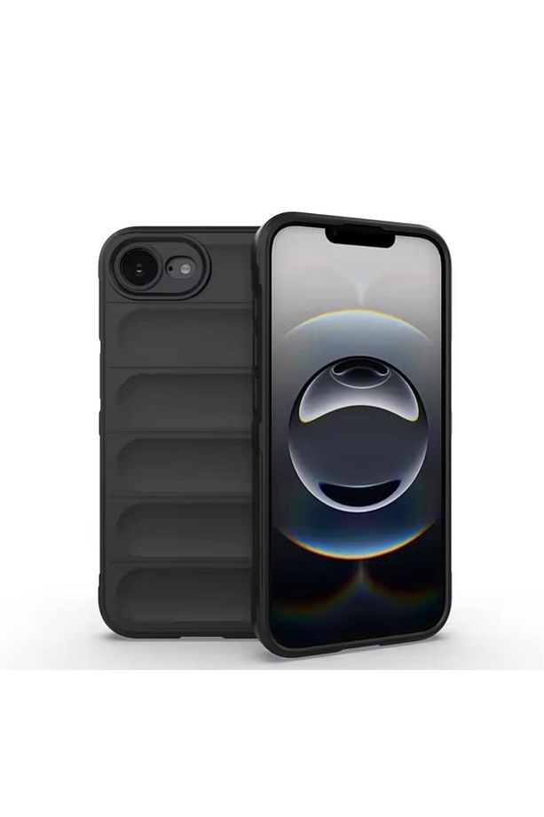 iPhone 16e Kılıf Lansman Mat Hisli Dalgalı Elde Kaymaz Kamera Koruma Renkli Yumuşak Kadife Silikon - 1