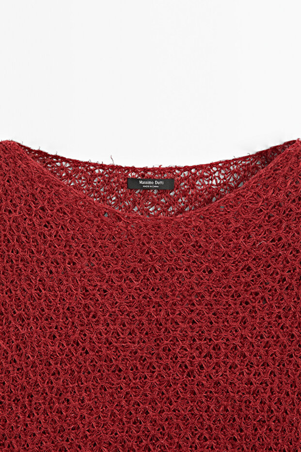 İp detaylı ajurlu kazak - 8