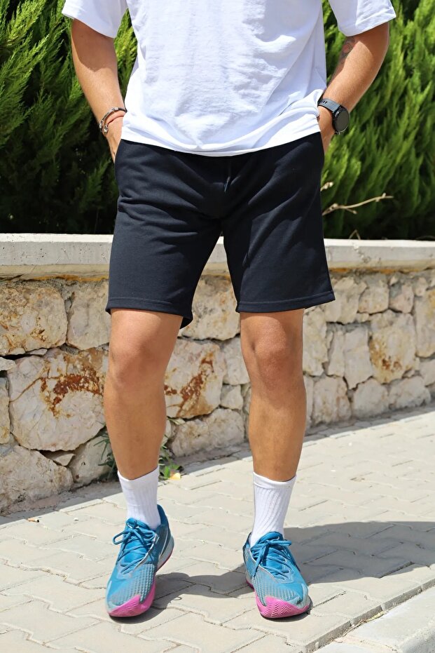 شورت رجالي أسود بخيطين - 1