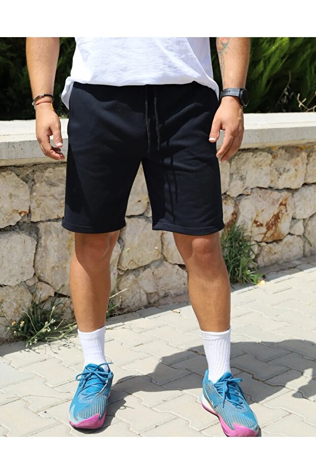 شورت رجالي أسود بخيطين - 5