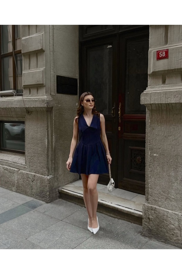 Maskülen Mini Elbise - 3