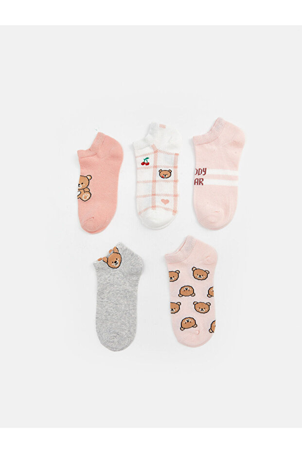 New Season Bear Teddy Patterned Girls' Booties Socks 5-Piece - S58892Z4