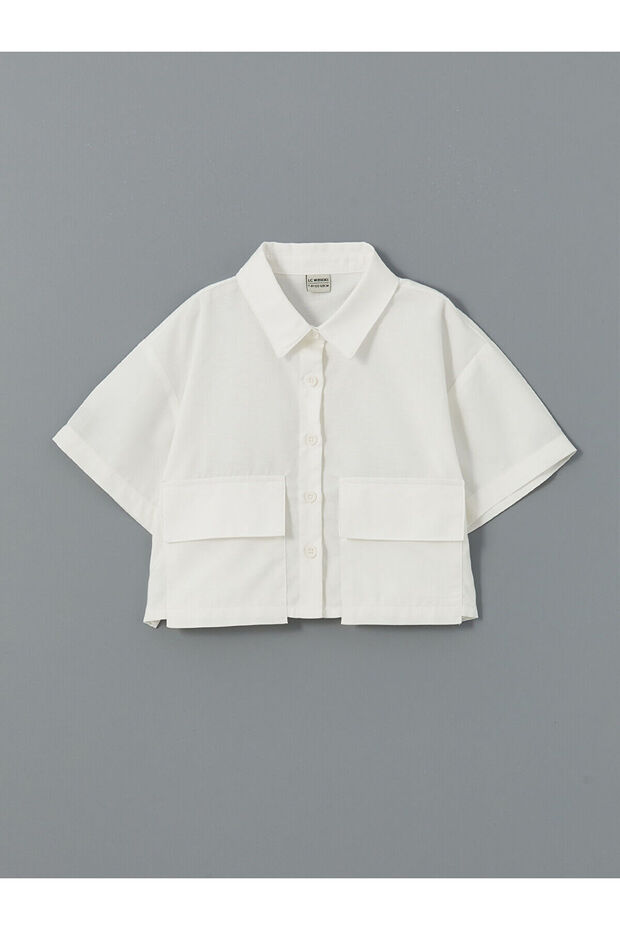 Nevavm Basic Short Sleeve Girls' Crop Shirt with a Difference