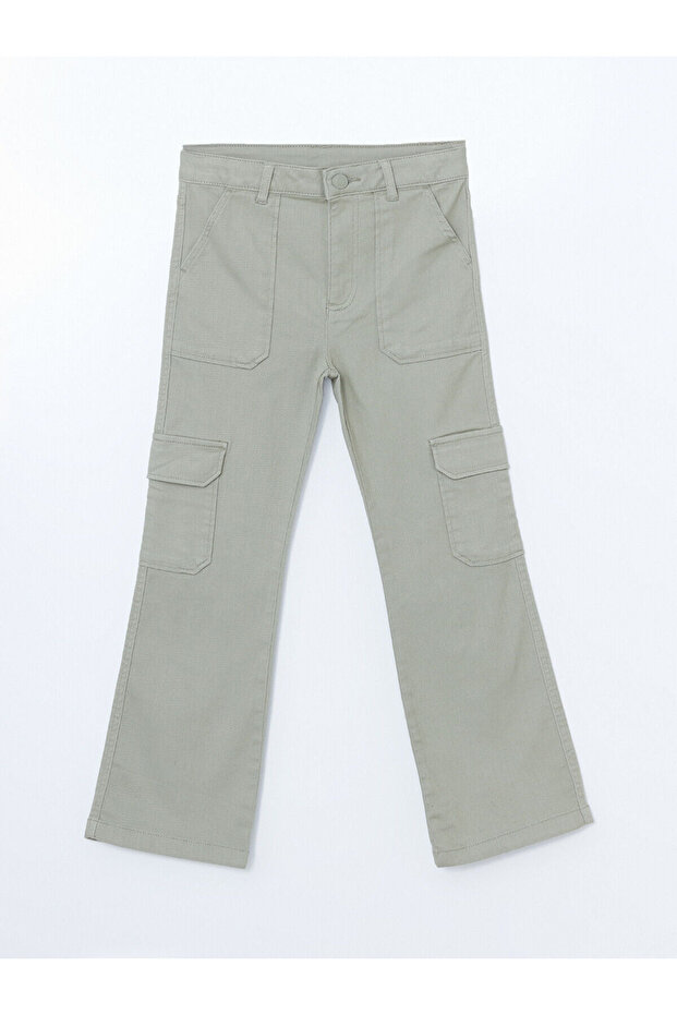 Girl's Cargo Pants with Adjustable Elastic Waist