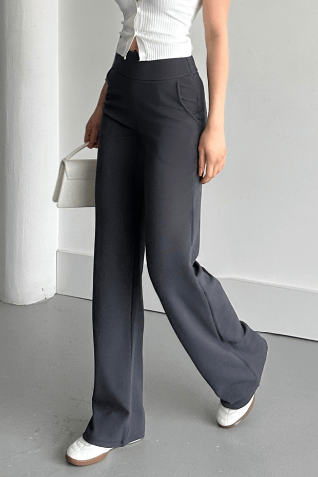 Women's Vetra Smoked Modal Fabric Palazzo Women's Trousers, Premium Craftsmanship with Corsage