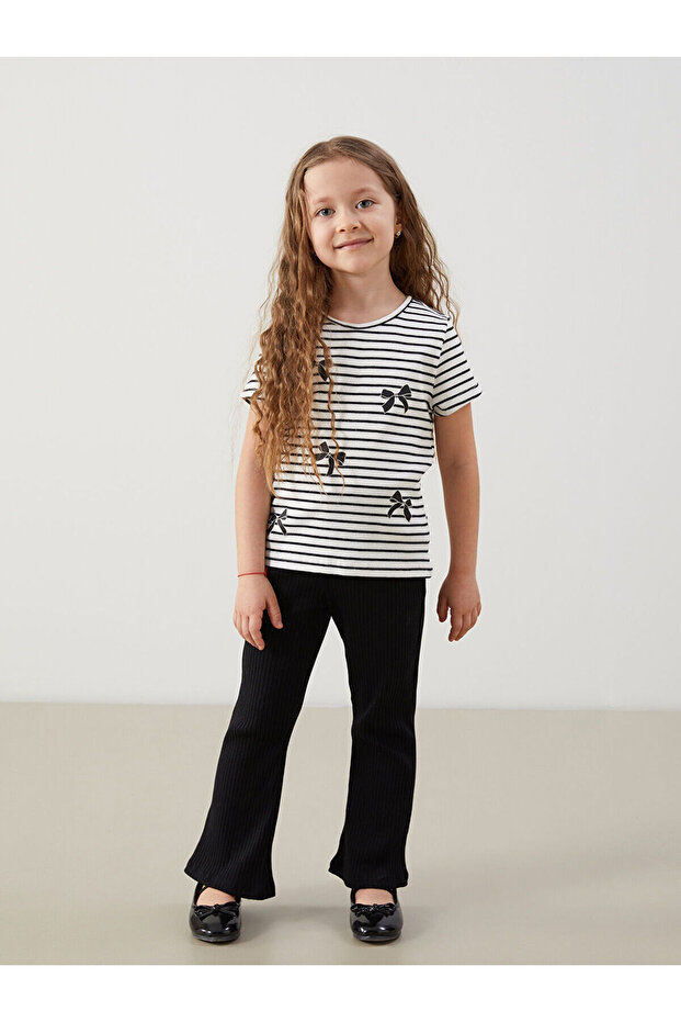 Nevavm Spanish Style Girls' Leggings with Elastic Waist and Contrast