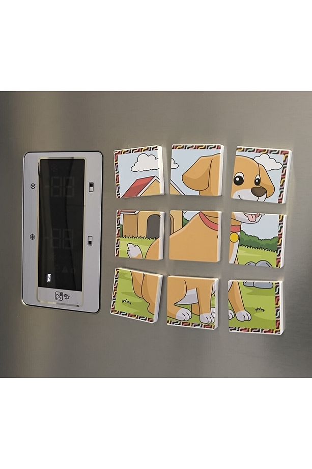 Manyetik Blok Çift Taraflı 9 Parçalı Mıknatıslı Puzzle 2 Görsel Köpek-Eşek YapBoz - 7