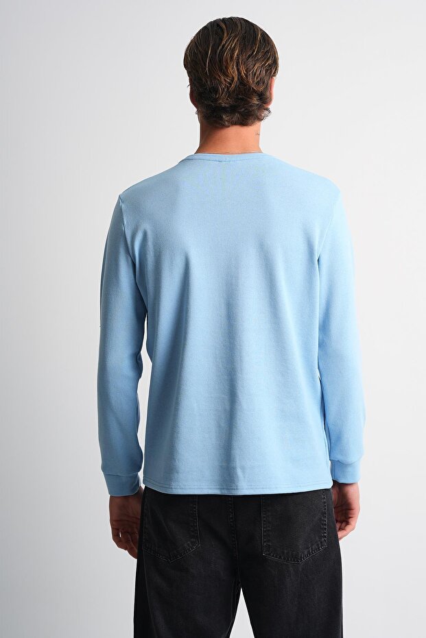 Long Sleeve Crew Neck Basic Sweatshirt - 4