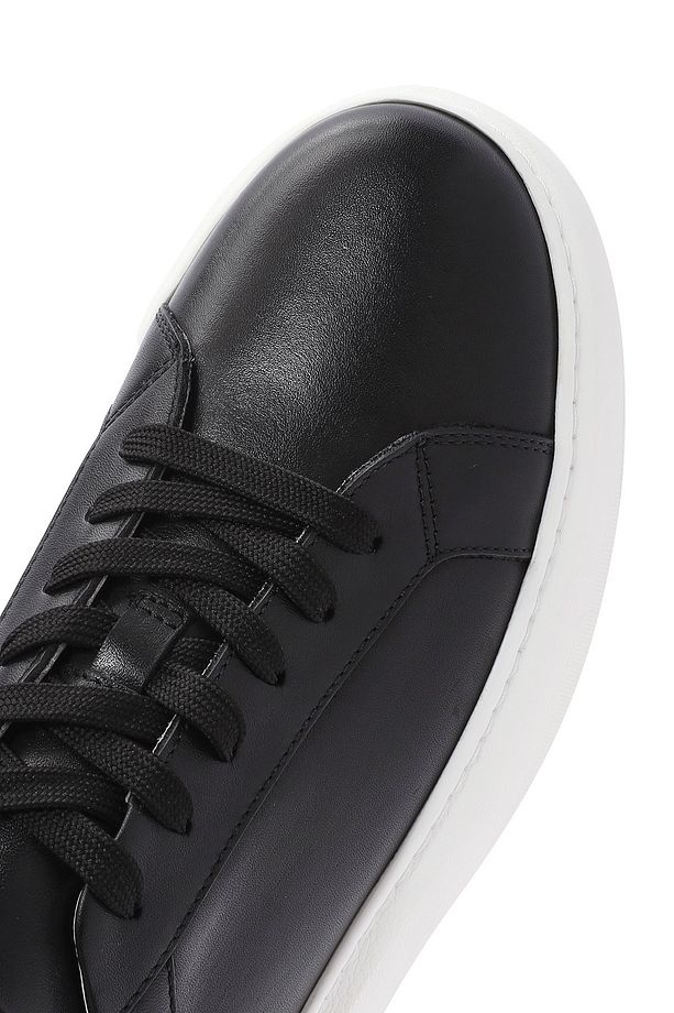 Erkek Siyah Bağcıklı Kalın Tabanlı Deri Sneaker 25SFD611818 - 8