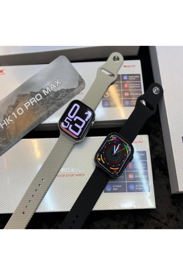 Hk10 Pro Max Akıllı Saat 3 Kordon Hediye-siyah - 5
