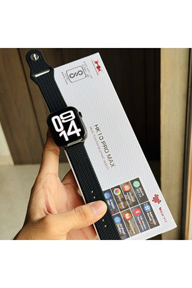 Hk10 Pro Max Akıllı Saat 3 Kordon Hediye-siyah - 2