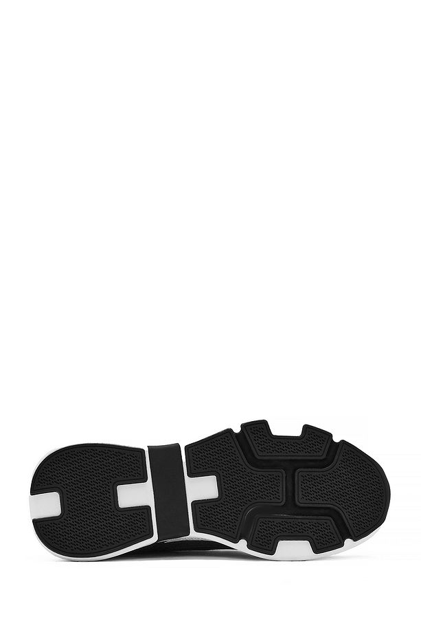 Erkek Siyah Bağcıklı Kalın Tabanlı Deri Sneaker 25SFD641518 - 4
