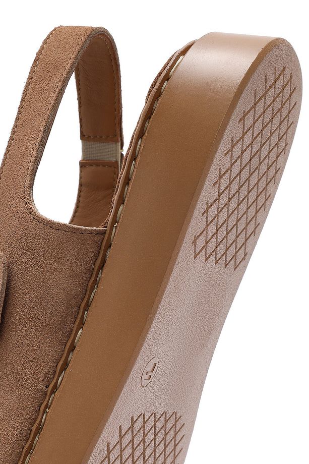 Kadın Pudra Kalın Tabanlı Tokalı Süet Deri Comfort Sandalet 25SFD340710 - 8