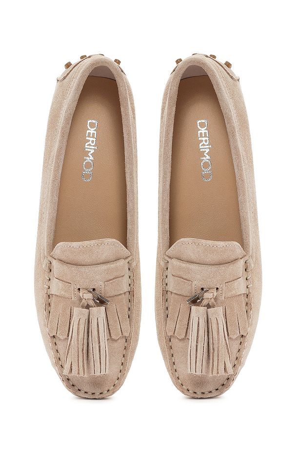 Kadın Camel Püsküllü Süet Deri Loafer 25SFD290710 - 7