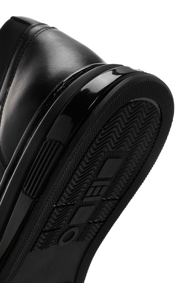 Erkek Siyah Kalın Tabanlı Bağcıklı Deri Sneaker 25SFD674518 - 8