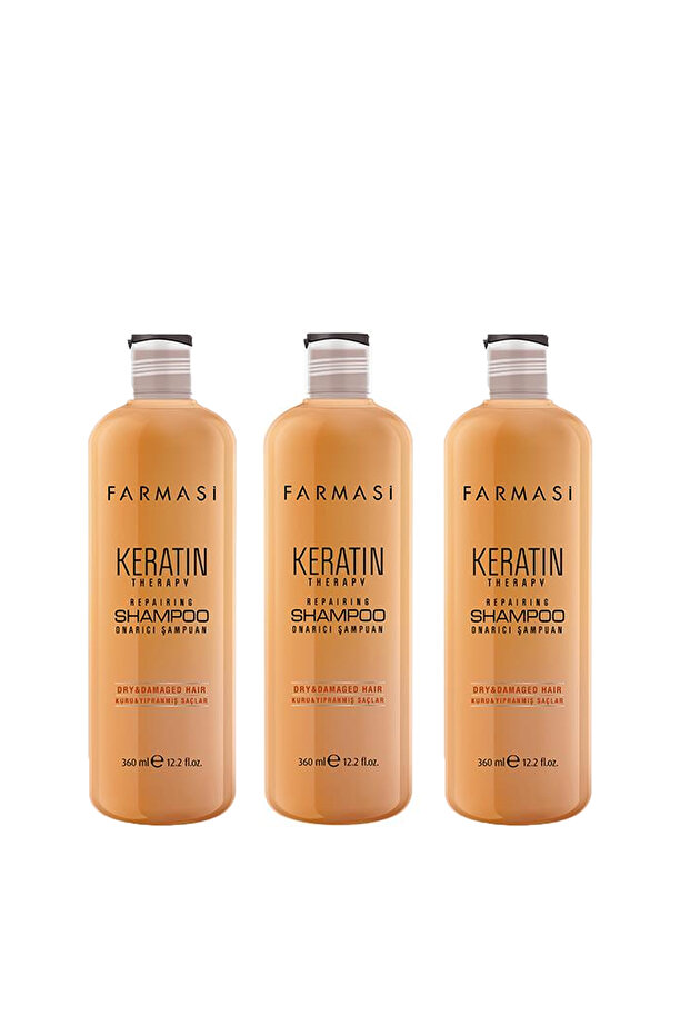 3 x Keratin Therapy Repairing Shampoo 360 ml