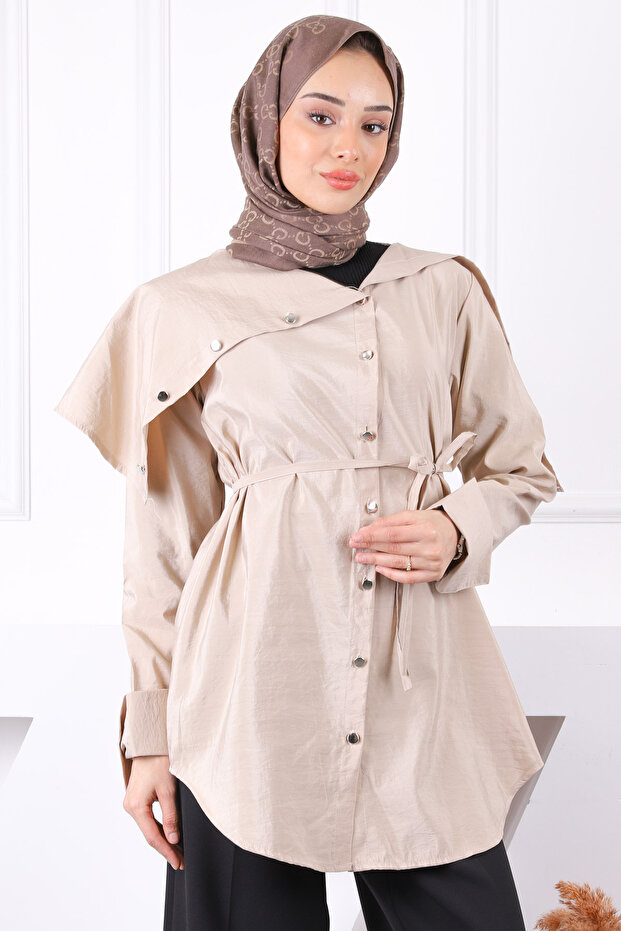 Modal Tunic with Stone Collar Detail