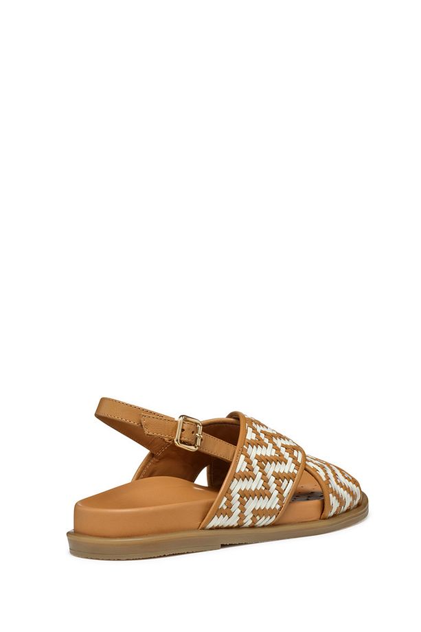 Kadın Camel D Adelash E - Shi.goat Lea Örgü Deri Sandalet D55ywe000tcc5f1s - 5