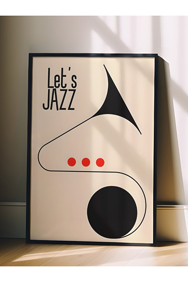 Siyah Çerçeveli Tablo, Let's Jazz - 2, Comfort Serisi Mutfak Duvar Tablosu, NO:108970 - 3