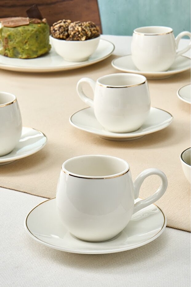 Hülya Coffee Cup Set for 6 Persons 90 ml