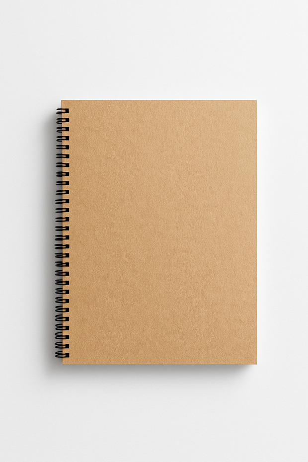 Kraft Lined Notebook with Flap, A5 Spiral Notebook, 60 Sheets(120 Sheets) - 1