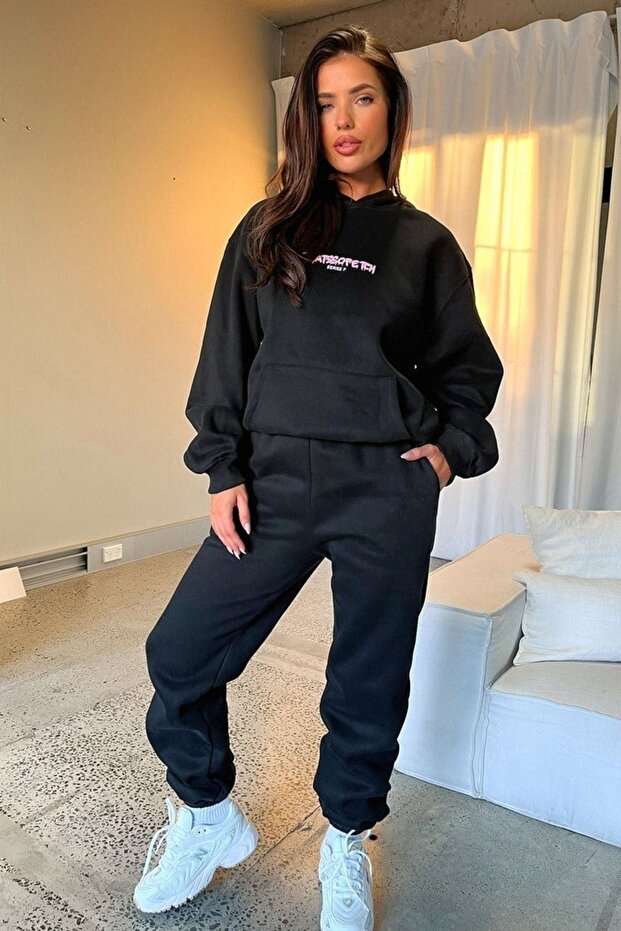 So Fetch Series 7 Black Oversize Σετ φόρμας με κουκούλα - Φούτερ Jogger Printed - 3