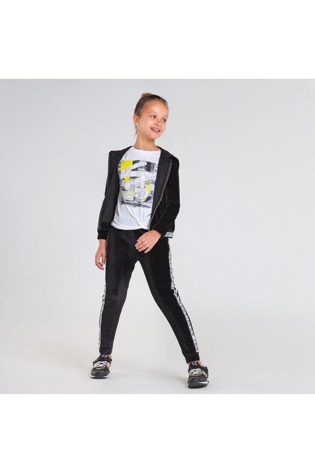 Velvet Girl's Tracksuit Suit Black-Age 12
