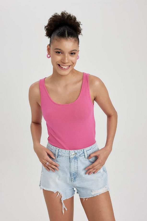 Slim Fit Dar Kesim U Yaka Basic Düz Atlet I1059az23sm - 4