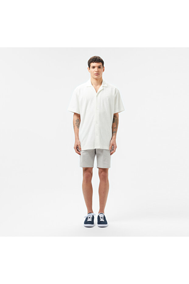 Erkek Relaxed Fit Kısa Kollu Beyaz Gömlek - 3