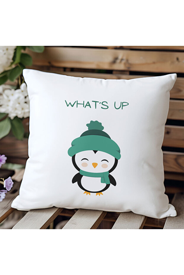Whats up Printed Funny Gift Fiber Satin Decorative Pillow