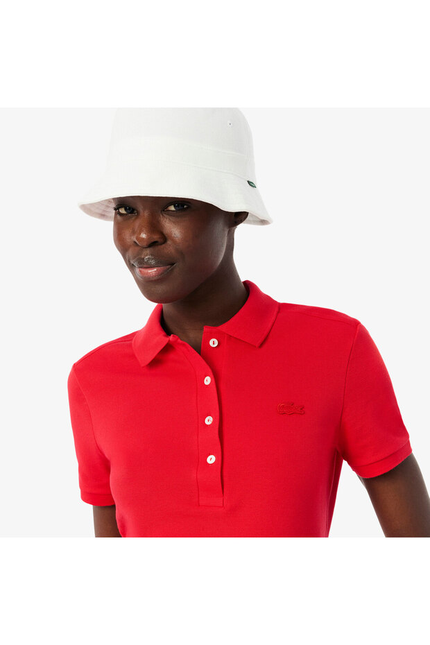 L.12.D Kadın Slim Fit Kırmızı Polo - 2