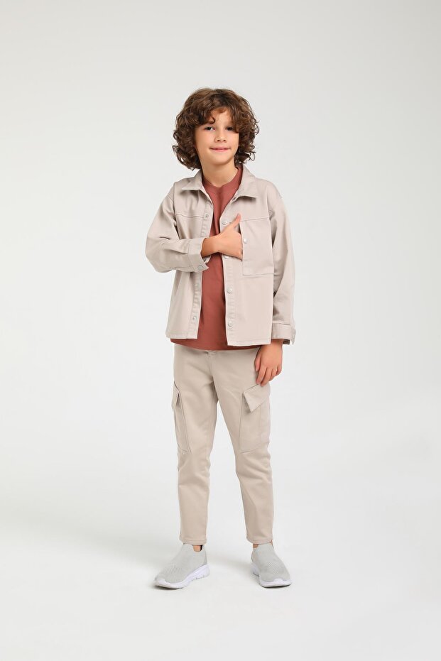 3-Piece Back Print Detail Boy's Jacket Set