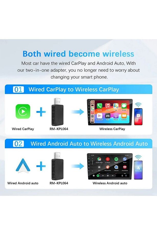 Araç Içi Apple Android Cihazlar Için Usb Ve Type-c 2in1 Usb Mini Apple Carplay Adaptörü - 9