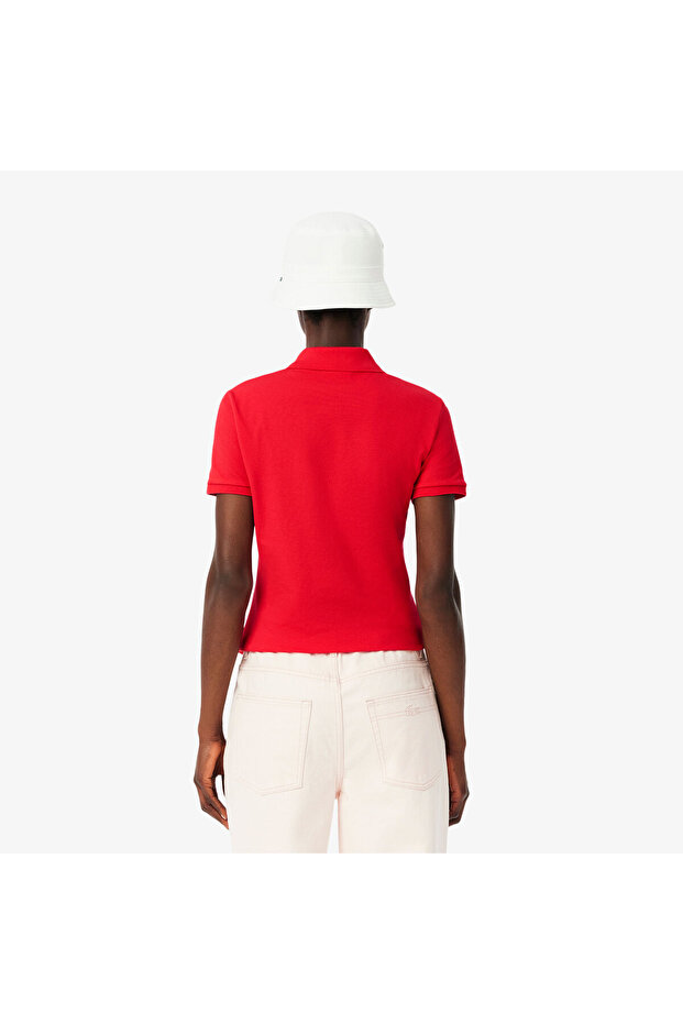 L.12.D Kadın Slim Fit Kırmızı Polo - 3