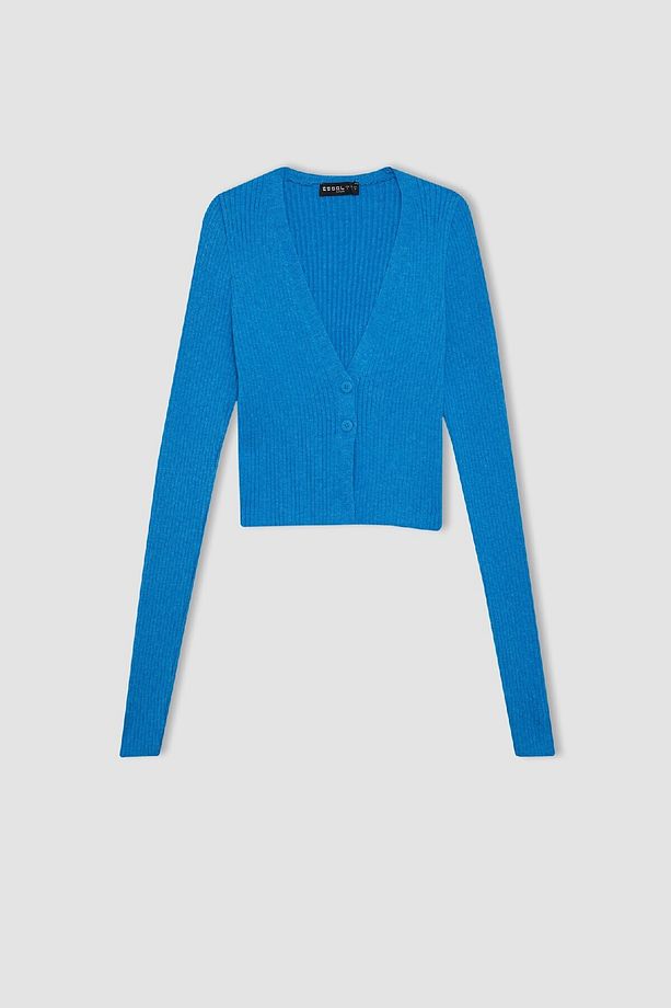 Coool Regular Fit Crop Düğmeli V Yaka Triko Hırka A2076ax23au - 6