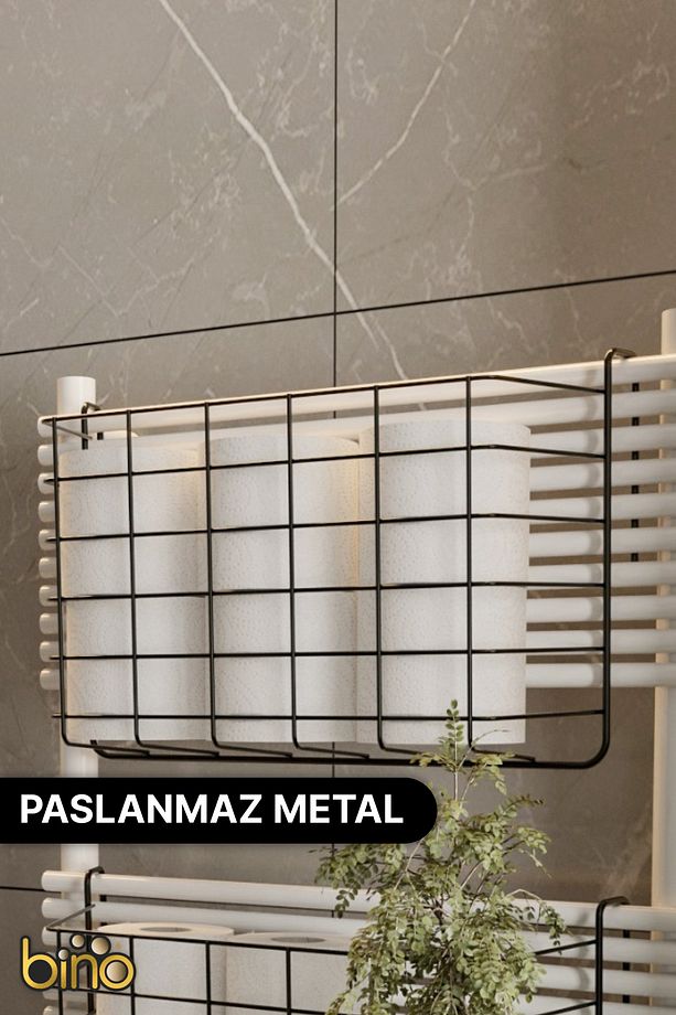 Banyo Düzenleyici Organizer Şampuanlık Havlupan Askısı Havluluk Siyah Banyo Rafı Mutfak Rafı 1 ADET - 2