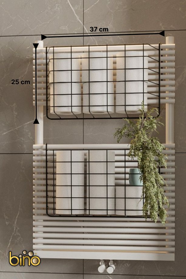Banyo Düzenleyici Organizer Şampuanlık Havlupan Askısı Havluluk Siyah Banyo Rafı Mutfak Rafı 1 ADET - 6